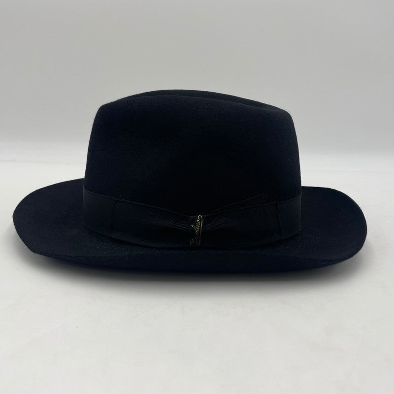 【中古品】【メンズ】 Borsalino ボルサリーノ ALESSANDRIA MEDIUM BRIM WOOL HAT 15122 アレッサンドリア ミディアムブリム ウールハット 帽子 185-260108-yy-13-tei サイズ：57 カラー：ブラック 万代Net店