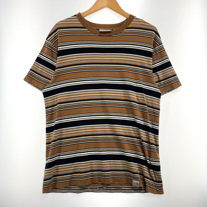 【中古品】【メンズ】 Carhartt WIP カーハート ワークインプログレス SS LAFFERTY T-SHIRT I031603 ショートスリーブ ラファティ Tシャツ 半袖 トップス ボーダー 145-260828-yo-12-teih サイズ：S カラー：ブラウン系 万代Net店