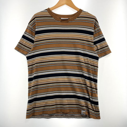 【中古品】【メンズ】 Carhartt WIP カーハート ワークインプログレス SS LAFFERTY T-SHIRT I031603 ショートスリーブ ラファティ Tシャツ 半袖 トップス ボーダー 145-260828-yo-12-teih サイズ：S カラー：ブラウン系 万代Net店