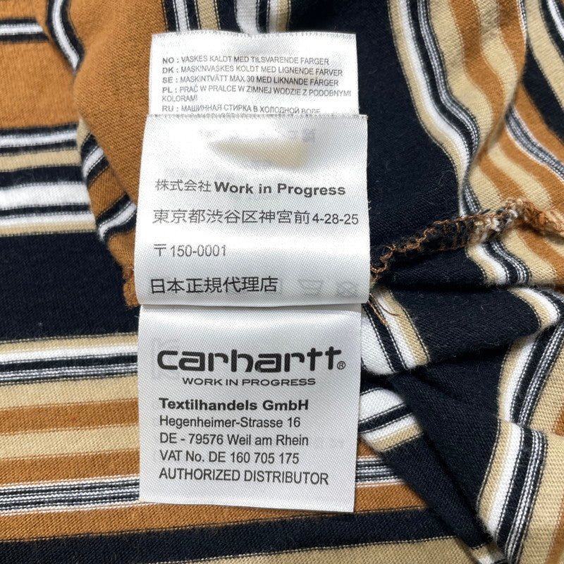 【中古品】【メンズ】 Carhartt WIP カーハート ワークインプログレス SS LAFFERTY T-SHIRT I031603 ショートスリーブ ラファティ Tシャツ 半袖 トップス ボーダー 145-260828-yo-12-teih サイズ：S カラー：ブラウン系 万代Net店