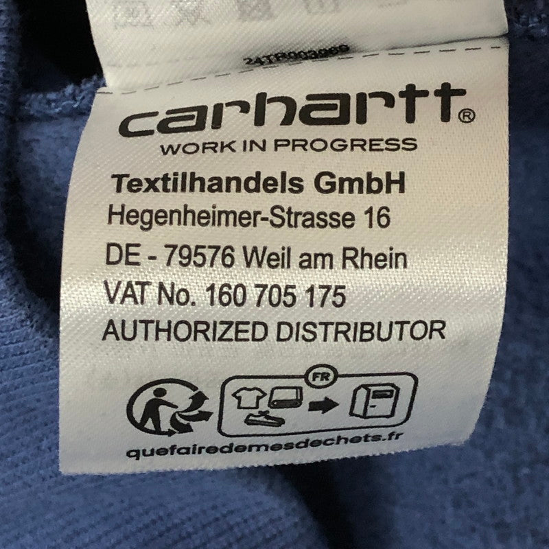 【中古品】【メンズ】 Carhartt WIP カーハート ワークインプログレス HOODED AMERICAN SCRIPT SWEAT I028279 フーデッド アメリカン スクリプト スウェット 長袖 トップス プルオーバー パーカー 145-250918-yo-11-tei サイズ：S カラー：ブルー 万代Net店