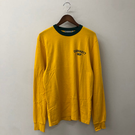 【中古品】【メンズ】 Carhartt WIP カーハート ワークインプログレス L/S 89 RINGER T-SHIRT I034714 ロングスリーブ 89 リンガー Tシャツ 長袖 トップス 145-250918-yo-13-tei サイズ：S カラー：イエロー 万代Net店