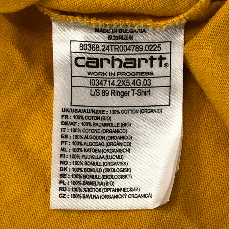 【中古品】【メンズ】 Carhartt WIP カーハート ワークインプログレス L/S 89 RINGER T-SHIRT I034714 ロングスリーブ 89 リンガー Tシャツ 長袖 トップス 145-250918-yo-13-tei サイズ：S カラー：イエロー 万代Net店