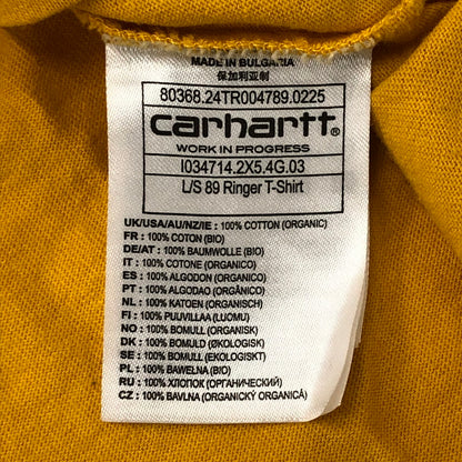【中古品】【メンズ】 Carhartt WIP カーハート ワークインプログレス L/S 89 RINGER T-SHIRT I034714 ロングスリーブ 89 リンガー Tシャツ 長袖 トップス 145-250918-yo-13-tei サイズ：S カラー：イエロー 万代Net店