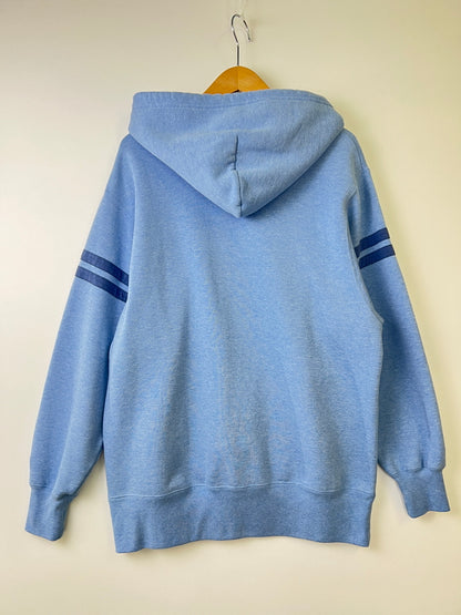 【中古品】【メンズ】 DESCENDANT ディセンダント PRINT LOGO HOODEI プリント ロゴ プルオーバーパーカー 142-260921-AS-3-hon サイズ：1 カラー：ブルー 万代Net店