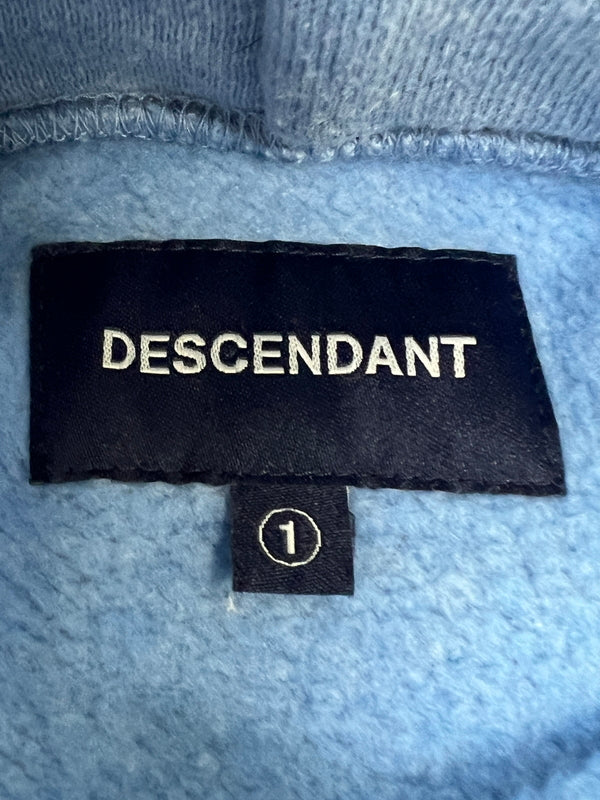 【中古品】【メンズ】 DESCENDANT ディセンダント PRINT LOGO HOODEI プリント ロゴ プルオーバーパーカー 142-260921-AS-3-hon サイズ：1 カラー：ブルー 万代Net店