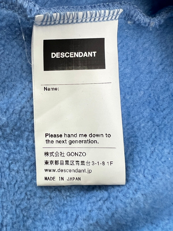 【中古品】【メンズ】 DESCENDANT ディセンダント PRINT LOGO HOODEI プリント ロゴ プルオーバーパーカー 142-260921-AS-3-hon サイズ：1 カラー：ブルー 万代Net店