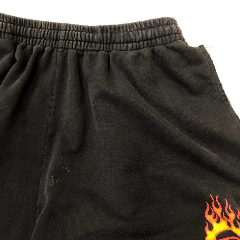 【現状渡し品】【メンズ】 BALENCIAGA バレンシアガ 24SS BURNING UNITY SWEAT SHORTS 676137 バーニング ユニティ スウェットショーツ ボトムス ハーフパンツ ショートパンツ 152-250922-KS-23-tei サイズ：XS カラー：ブラック 万代Net店