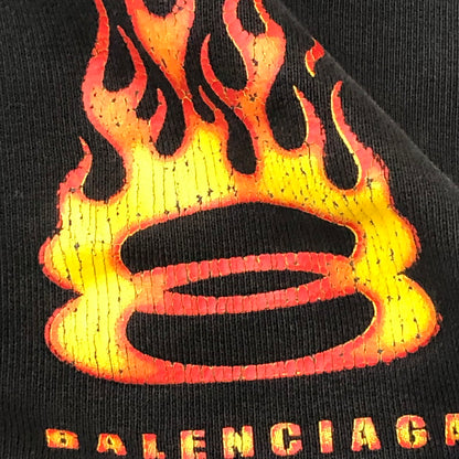 【現状渡し品】【メンズ】 BALENCIAGA バレンシアガ 24SS BURNING UNITY SWEAT SHORTS 676137 バーニング ユニティ スウェットショーツ ボトムス ハーフパンツ ショートパンツ 152-250922-KS-23-tei サイズ：XS カラー：ブラック 万代Net店