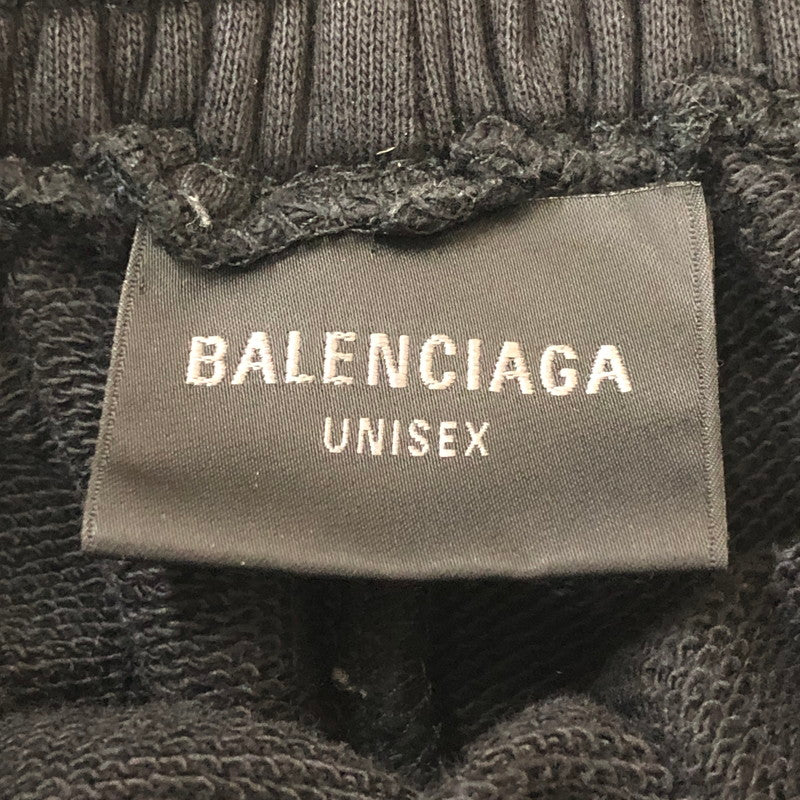【現状渡し品】【メンズ】 BALENCIAGA バレンシアガ 24SS BURNING UNITY SWEAT SHORTS 676137 バーニング ユニティ スウェットショーツ ボトムス ハーフパンツ ショートパンツ 152-250922-KS-23-tei サイズ：XS カラー：ブラック 万代Net店