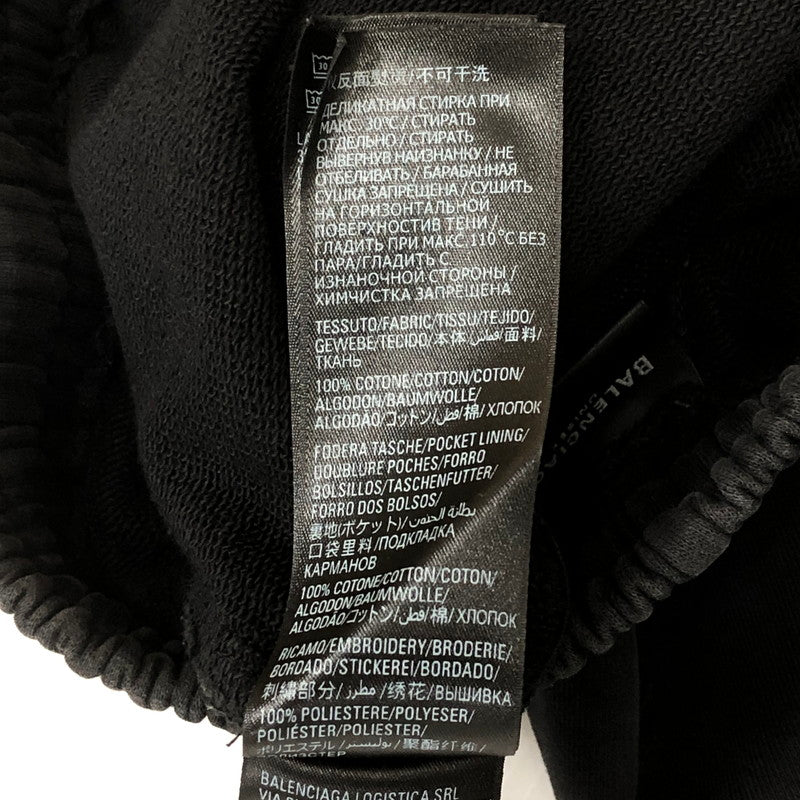 【現状渡し品】【メンズ】 BALENCIAGA バレンシアガ 24SS BURNING UNITY SWEAT SHORTS 676137 バーニング ユニティ スウェットショーツ ボトムス ハーフパンツ ショートパンツ 152-250922-KS-23-tei サイズ：XS カラー：ブラック 万代Net店