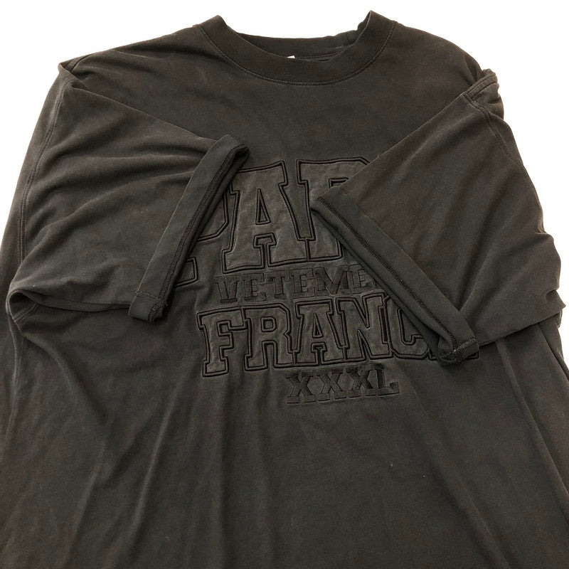 【中古品】【メンズ】 VETEMENTS ヴェトモン PARIS XXXL S/S T-SHIRT パリ ショートスリーブ Tシャツ トップス 半袖 141-250920-ts-10-tei サイズ：XS カラー：ブラック 万代Net店