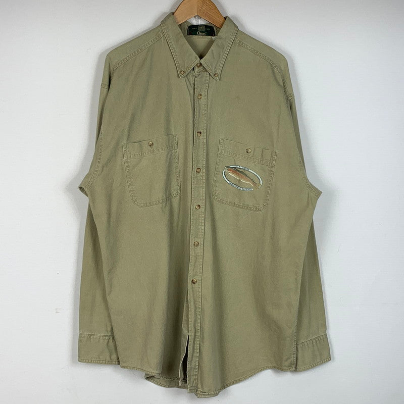 【中古品】【メンズ】 ORVIS オービス 90’s L/S SHIRT 90年代 ロングスリーブ シャツ 長袖 トップス 144-260715-sa-02-tei サイズ：L カラー：カーキ系 万代Net店