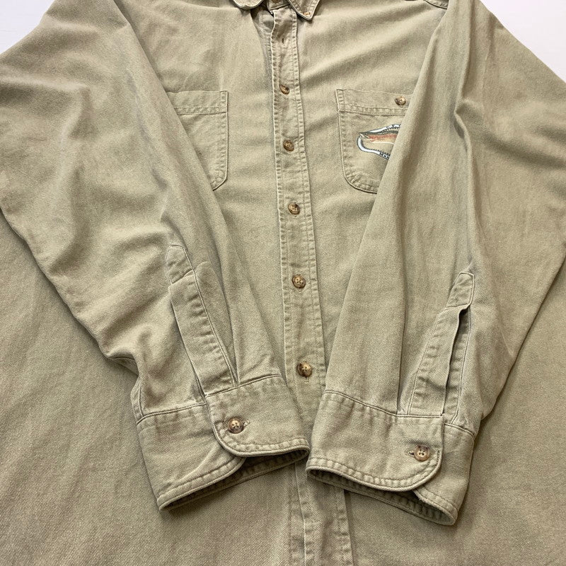 【中古品】【メンズ】 ORVIS オービス 90’s L/S SHIRT 90年代 ロングスリーブ シャツ 長袖 トップス 144-260715-sa-02-tei サイズ：L カラー：カーキ系 万代Net店