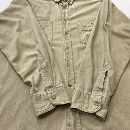 【中古品】【メンズ】 ORVIS オービス 90’s L/S SHIRT 90年代 ロングスリーブ シャツ 長袖 トップス 144-260715-sa-02-tei サイズ：L カラー：カーキ系 万代Net店