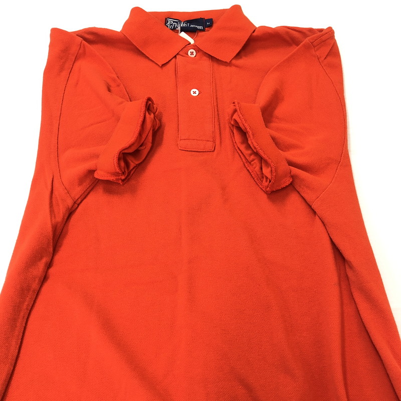 【中古品】【メンズ】 POLO RALPH LAUREN ポロ・ラルフローレン 90's L/S 2B POLO SHIRT 90年代 ロングスリーブ 2ボタン ポロシャツ 半袖 トップス 147-250929-KS-21-tei サイズ：M カラー：オレンジ 万代Net店