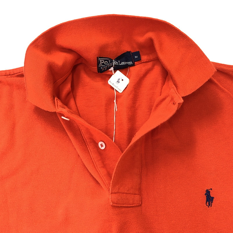 【中古品】【メンズ】 POLO RALPH LAUREN ポロ・ラルフローレン 90's L/S 2B POLO SHIRT 90年代 ロングスリーブ 2ボタン ポロシャツ 半袖 トップス 147-250929-KS-21-tei サイズ：M カラー：オレンジ 万代Net店