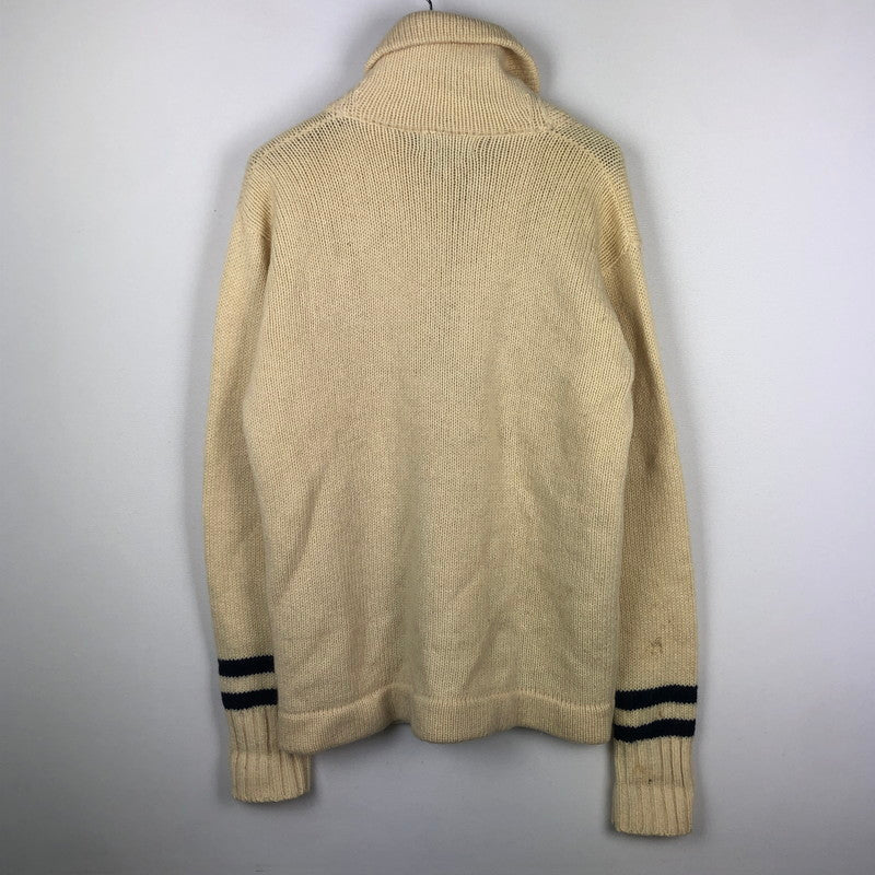 【現状渡し品】【メンズ】 POLO RALPH LAUREN ポロ・ラルフローレン SHAWL COLLAR WOOL KNIT ショールカラー ウールニット トップス セーター 147-251005-ts-13-fuz サイズ：M カラー：ホワイト 万代Net店