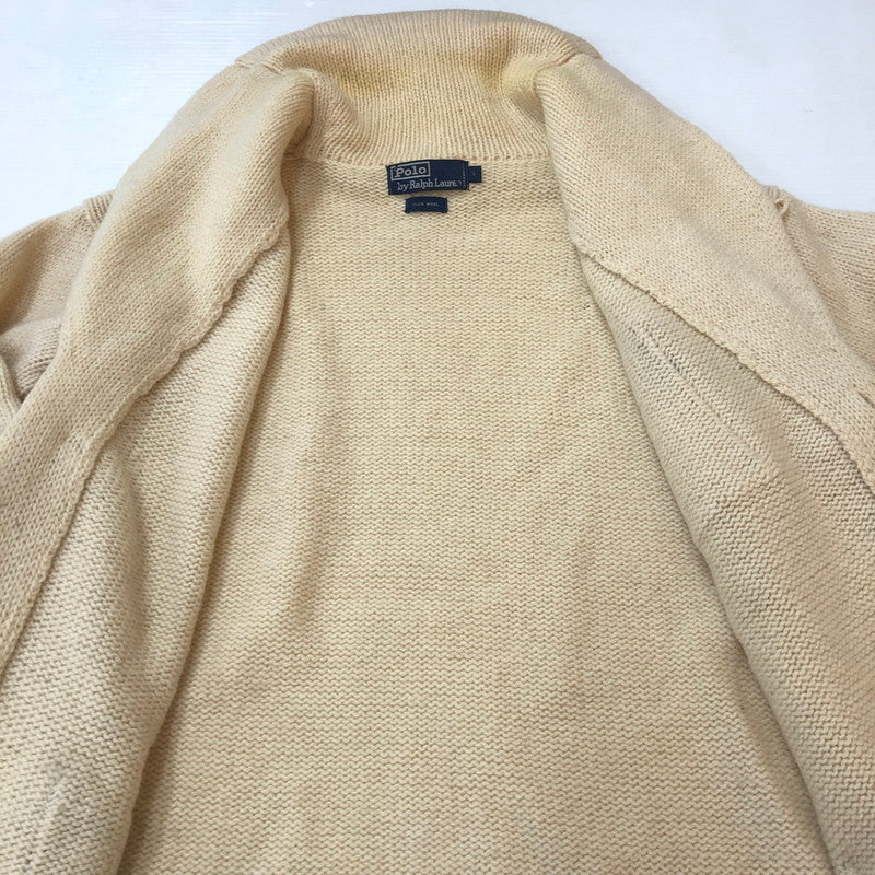 【現状渡し品】【メンズ】 POLO RALPH LAUREN ポロ・ラルフローレン SHAWL COLLAR WOOL KNIT ショールカラー ウールニット トップス セーター 147-251005-ts-13-fuz サイズ：M カラー：ホワイト 万代Net店