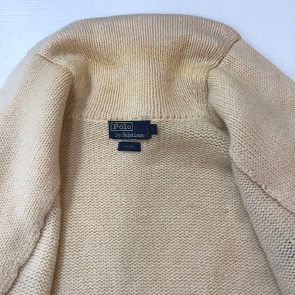 【現状渡し品】【メンズ】 POLO RALPH LAUREN ポロ・ラルフローレン SHAWL COLLAR WOOL KNIT ショールカラー ウールニット トップス セーター 147-251005-ts-13-fuz サイズ：M カラー：ホワイト 万代Net店