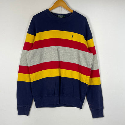 【中古品】【メンズ】 POLO RALPH LAUREN ポロ ラルフローレン 90’s BORDER SWEAT 90年代 ボーダー スウェット 長袖 トップス トレーナー 147-260720-sa-13-tei サイズ：XL カラー：マルチ 万代Net店