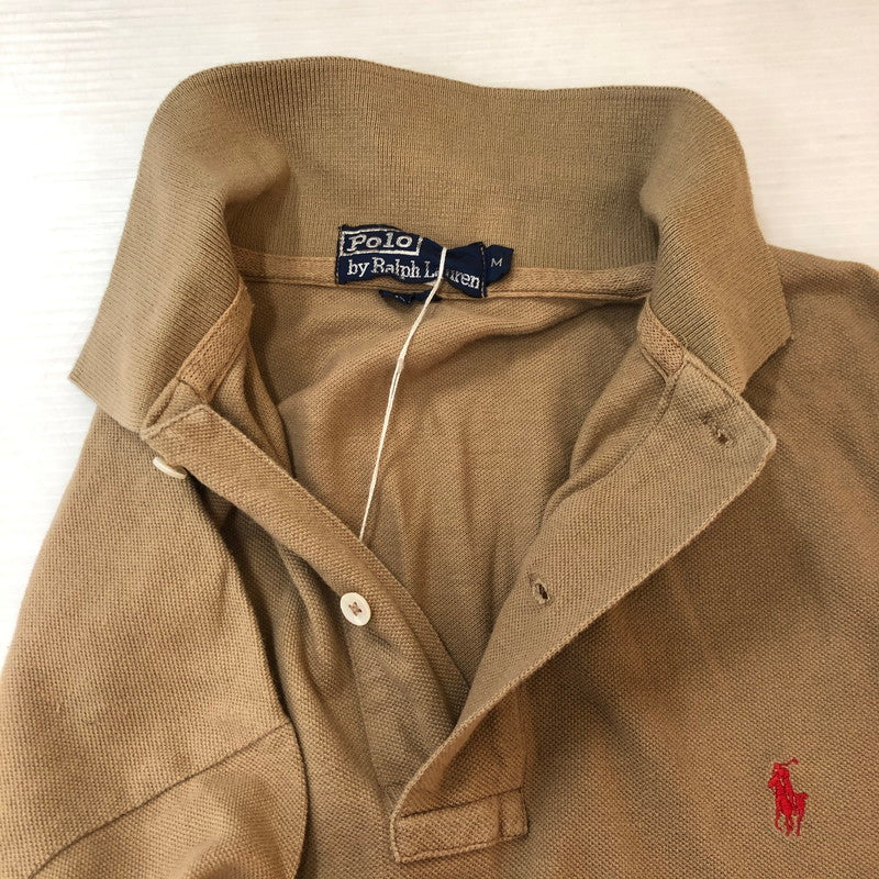 【中古品】POLO RALPH LAUREN ポロ・ラルフローレン 90’s POLO SHIRT S/S 90年代 ポロシャツ ショートスリーブ トップス 半袖 ハーフボタン 147-250928-ts-19-tei サイズ：M カラー：ベージュ 万代Net店