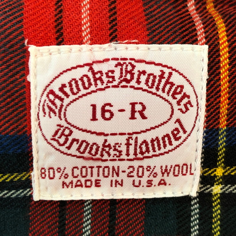 【中古品】Brooks Brothers ブルックスブラザーズ 80’s FLANNEL SHIRT VINTAGE MADE IN USA 80年代 フランネル シャツ トップス 長袖 ヴィンテージ USA製 145-250928-ts-06-tei サイズ：16-R カラー：チェック 万代Net店