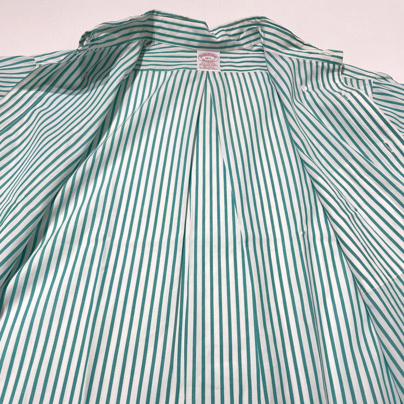 【中古品】【メンズ】 BROOKS BROTHERS ブルックスブラザーズ MAKERS BD STRIPE SS SHIRT メイカーズ ボタンダウン ストライプ ショートスリーブ シャツ 半袖 トップス 145-260828-yo-06-teih サイズ：16 1/2 カラー：ホワイト/ブルー 万代Net店