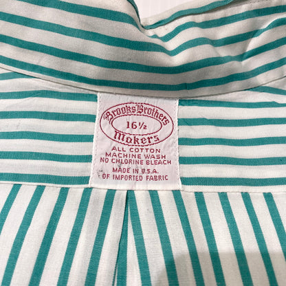 【中古品】【メンズ】 BROOKS BROTHERS ブルックスブラザーズ MAKERS BD STRIPE SS SHIRT メイカーズ ボタンダウン ストライプ ショートスリーブ シャツ 半袖 トップス 145-260828-yo-06-teih サイズ：16 1/2 カラー：ホワイト/ブルー 万代Net店