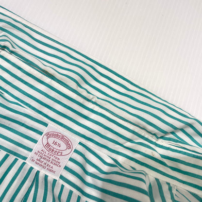 【中古品】【メンズ】 BROOKS BROTHERS ブルックスブラザーズ MAKERS BD STRIPE SS SHIRT メイカーズ ボタンダウン ストライプ ショートスリーブ シャツ 半袖 トップス 145-260828-yo-06-teih サイズ：16 1/2 カラー：ホワイト/ブルー 万代Net店
