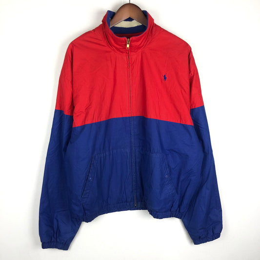 【現状渡し品】POLO RALPH LAUREN ポロ・ラルフローレン 90’s ZIPUP BLOUSON 90年代 ジップアップ ブルゾン アウター ジャケット 147-250928-ts-18-tei サイズ：L カラー：レッドブルー 万代Net店