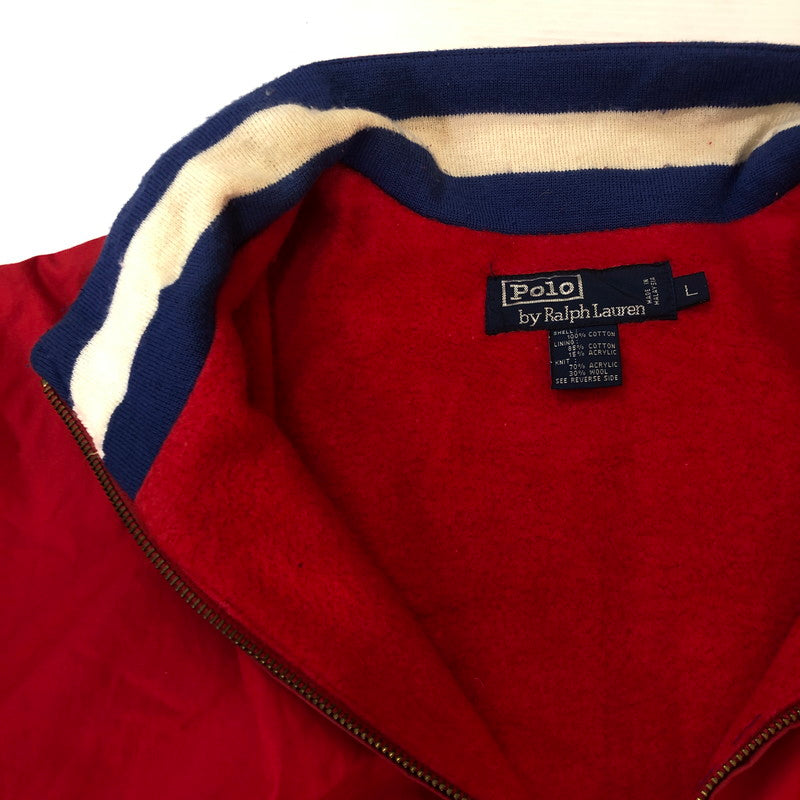 【現状渡し品】POLO RALPH LAUREN ポロ・ラルフローレン 90’s ZIPUP BLOUSON 90年代 ジップアップ ブルゾン アウター ジャケット 147-250928-ts-18-tei サイズ：L カラー：レッドブルー 万代Net店