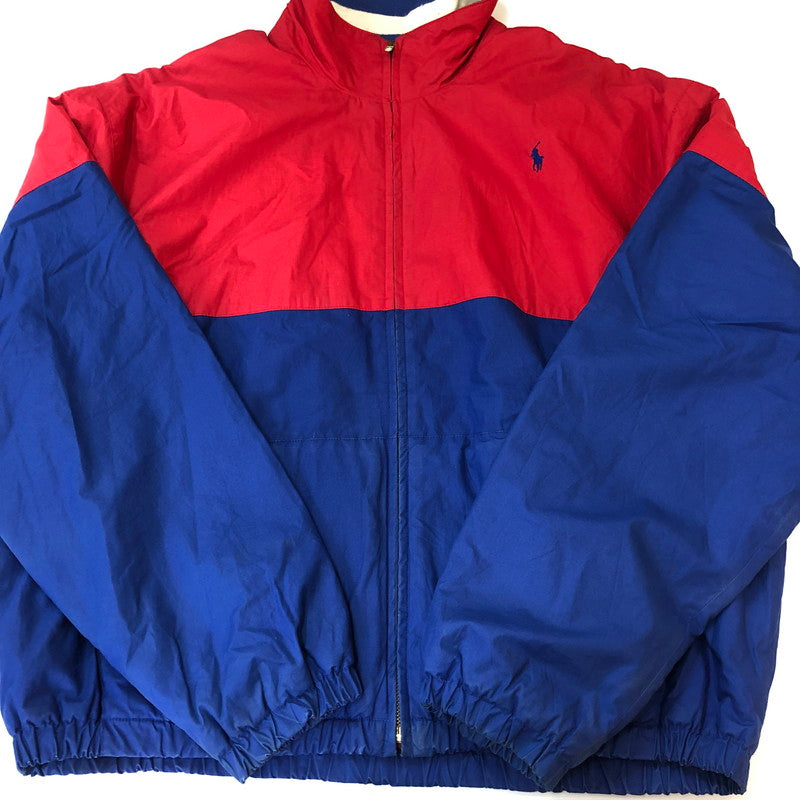 【現状渡し品】POLO RALPH LAUREN ポロ・ラルフローレン 90’s ZIPUP BLOUSON 90年代 ジップアップ ブルゾン アウター ジャケット 147-250928-ts-18-tei サイズ：L カラー：レッドブルー 万代Net店