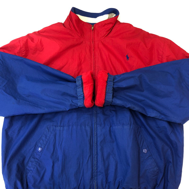 【現状渡し品】POLO RALPH LAUREN ポロ・ラルフローレン 90’s ZIPUP BLOUSON 90年代 ジップアップ ブルゾン アウター ジャケット 147-250928-ts-18-tei サイズ：L カラー：レッドブルー 万代Net店