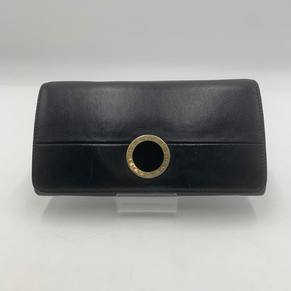 【中古品】【メンズ/レディース】 BVLGARI ブルガリ CIRCLE LEATHER WALLET 284691 サークル レザー ウォレット 長財布 財布 ロングウォレット 200-251119-ks-02-tei カラー：ブラック 万代Net店
