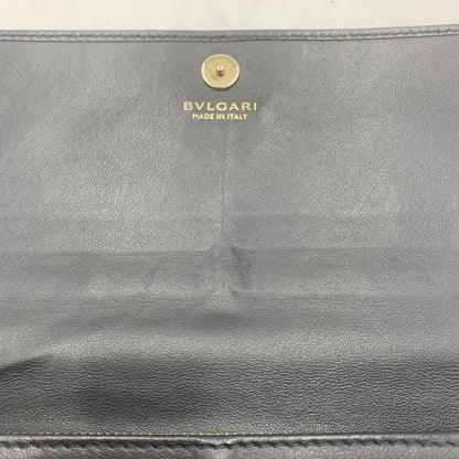 【中古品】【メンズ/レディース】 BVLGARI ブルガリ CIRCLE LEATHER WALLET 284691 サークル レザー ウォレット 長財布 財布 ロングウォレット 200-251119-ks-02-tei カラー：ブラック 万代Net店