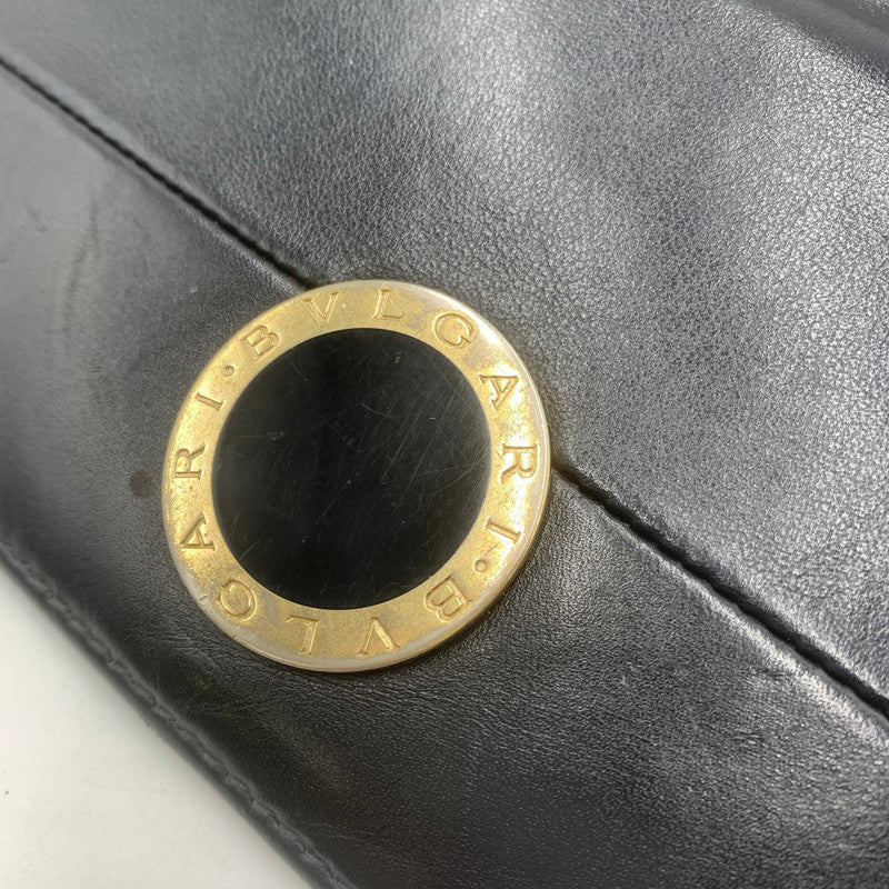 【中古品】【メンズ/レディース】 BVLGARI ブルガリ CIRCLE LEATHER WALLET 284691 サークル レザー ウォレット 長財布 財布 ロングウォレット 200-251119-ks-02-tei カラー：ブラック 万代Net店