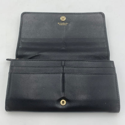 【中古品】【メンズ/レディース】 BVLGARI ブルガリ CIRCLE LEATHER WALLET 284691 サークル レザー ウォレット 長財布 財布 ロングウォレット 200-251119-ks-02-tei カラー：ブラック 万代Net店