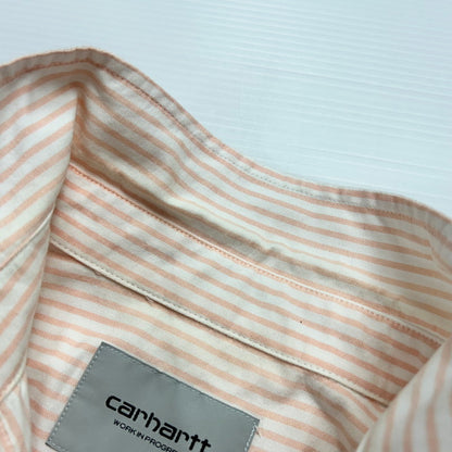 【中古品】【メンズ】 Carhartt カーハート Carhartt WIP カーハート ワークインプログレス S/S KAREV SHIRT I026297 ショートスリーブ シャツ 半袖 トップス ストライプ 145-250922-yo-21-tei サイズ：M カラー：ピンク 万代Net店