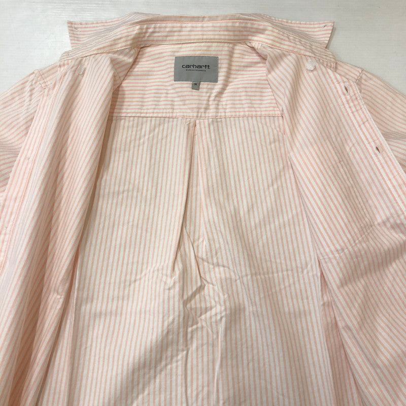【中古品】【メンズ】 Carhartt カーハート Carhartt WIP カーハート ワークインプログレス S/S KAREV SHIRT I026297 ショートスリーブ シャツ 半袖 トップス ストライプ 145-250922-yo-21-tei サイズ：M カラー：ピンク 万代Net店