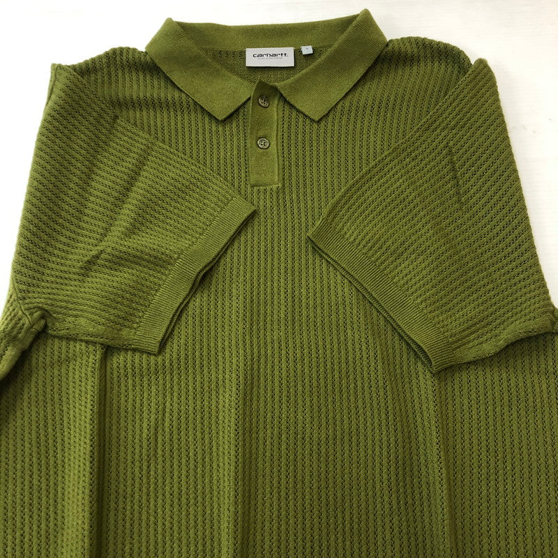 【中古品】【メンズ】 Carhartt WIP カーハート ワークインプログレス S/S KENWAY KNIT POLO A231050 ショートスリーブ ケンウェイ ニット ポロ 半袖 トップス 145-250922-yo-19-tei サイズ：S カラー：カーキ 万代Net店