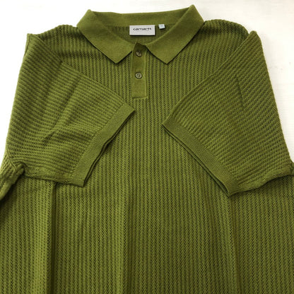 【中古品】【メンズ】 Carhartt WIP カーハート ワークインプログレス S/S KENWAY KNIT POLO A231050 ショートスリーブ ケンウェイ ニット ポロ 半袖 トップス 145-250922-yo-19-tei サイズ：S カラー：カーキ 万代Net店