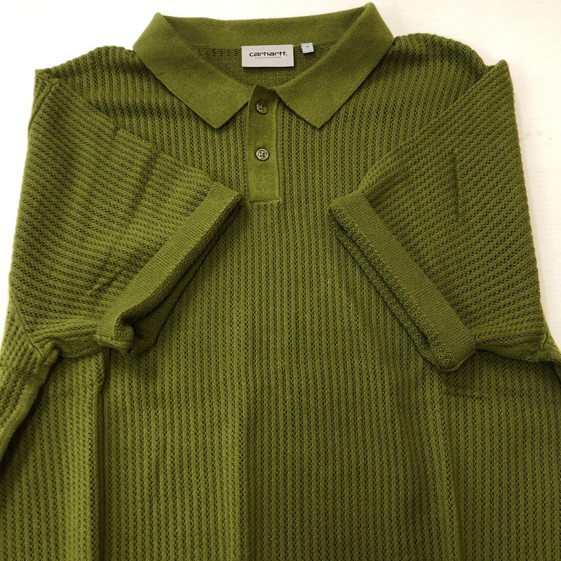 【中古品】【メンズ】 Carhartt WIP カーハート ワークインプログレス S/S KENWAY KNIT POLO A231050 ショートスリーブ ケンウェイ ニット ポロ 半袖 トップス 145-250922-yo-19-tei サイズ：S カラー：カーキ 万代Net店