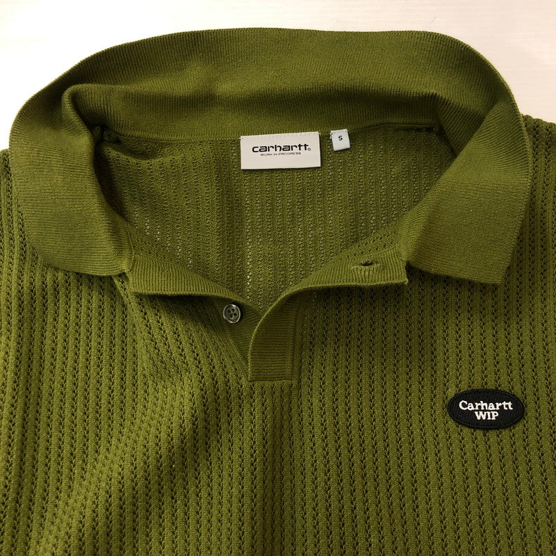 【中古品】【メンズ】 Carhartt WIP カーハート ワークインプログレス S/S KENWAY KNIT POLO A231050 ショートスリーブ ケンウェイ ニット ポロ 半袖 トップス 145-250922-yo-19-tei サイズ：S カラー：カーキ 万代Net店