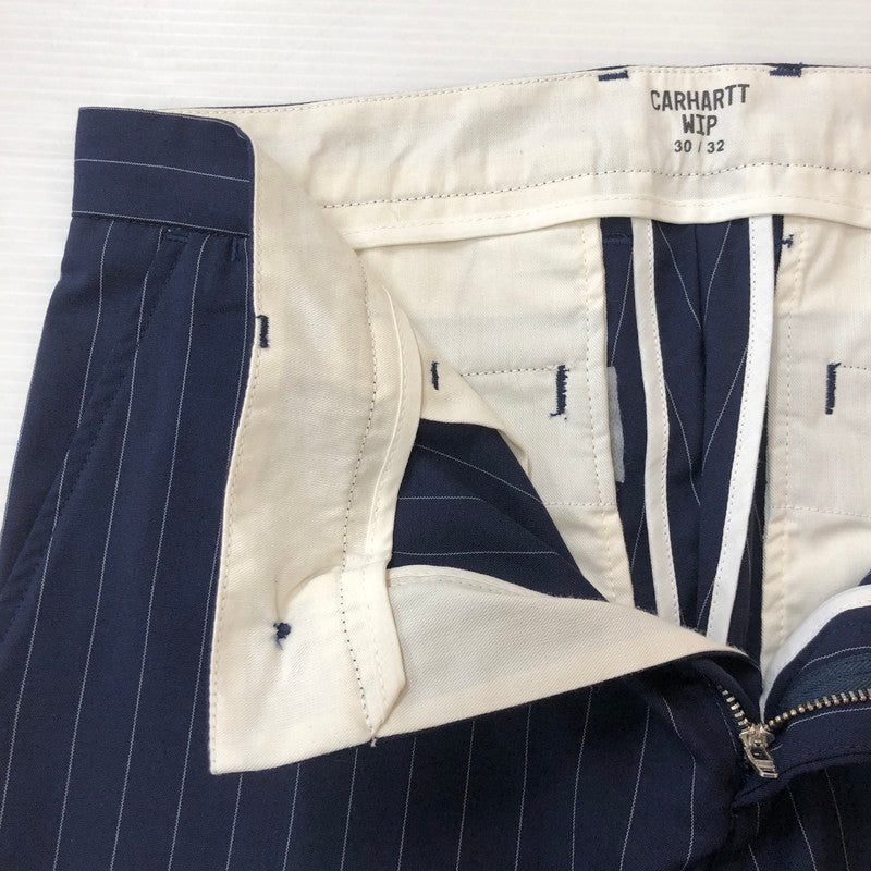 【中古品】【メンズ】 Carhartt WIP カーハート ワークインプログレス STRIPE JOHNSON PANT I023003 ストライプ ジョンソンパンツ ボトムス 156-250922-yo-29-tei サイズ：30×32 カラー：ネイビー 万代Net店
