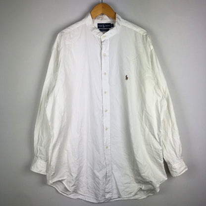 【中古品】【メンズ】 RALPH LAUREN ラルフローレン BAND COLOR L/S SHIRT バンドカラー ロングスリーブ シャツ 長袖 トップス 147-250929-KS-17-tei サイズ：17 1/2 カラー：ホワイト 万代Net店