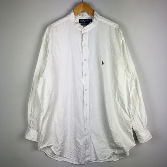 【中古品】【メンズ】 RALPH LAUREN ラルフローレン BAND COLOR L/S SHIRT バンドカラー ロングスリーブ シャツ 長袖 トップス 147-250929-KS-17-tei サイズ：17 1/2 カラー：ホワイト 万代Net店