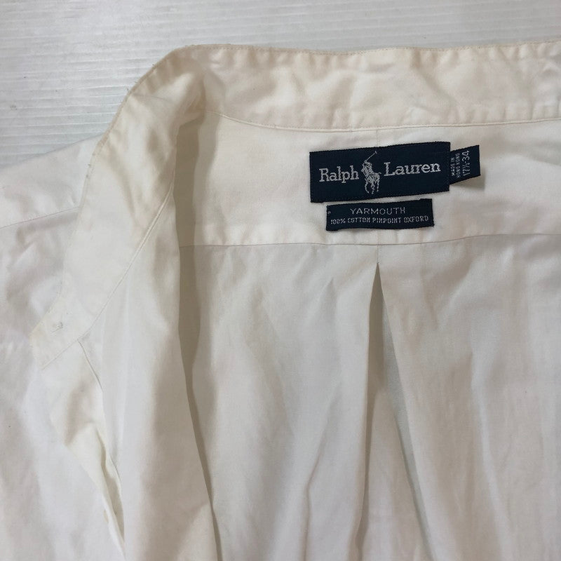 【中古品】【メンズ】 RALPH LAUREN ラルフローレン BAND COLOR L/S SHIRT バンドカラー ロングスリーブ シャツ 長袖 トップス 147-250929-KS-17-tei サイズ：17 1/2 カラー：ホワイト 万代Net店