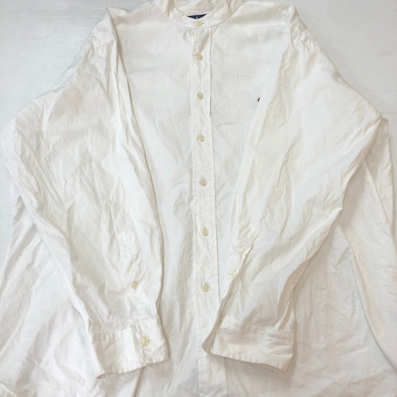【中古品】【メンズ】 RALPH LAUREN ラルフローレン BAND COLOR L/S SHIRT バンドカラー ロングスリーブ シャツ 長袖 トップス 147-250929-KS-17-tei サイズ：17 1/2 カラー：ホワイト 万代Net店