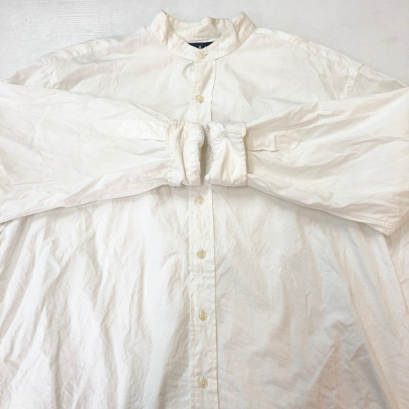 【中古品】【メンズ】 RALPH LAUREN ラルフローレン BAND COLOR L/S SHIRT バンドカラー ロングスリーブ シャツ 長袖 トップス 147-250929-KS-17-tei サイズ：17 1/2 カラー：ホワイト 万代Net店